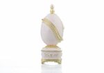 White Faberge Egg with Pearl - Image 4