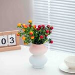 Handmade Ceramic Gradient Vase, Dopamine Geometric Matte Flower - Image 11