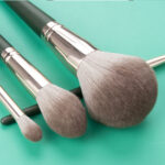 14pcs Green Cloud Makeup Brushes Cosmetics Tools Set Wooden Handle - Image 3