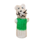 Story Book Mouse Finger Puppet (white & green)
