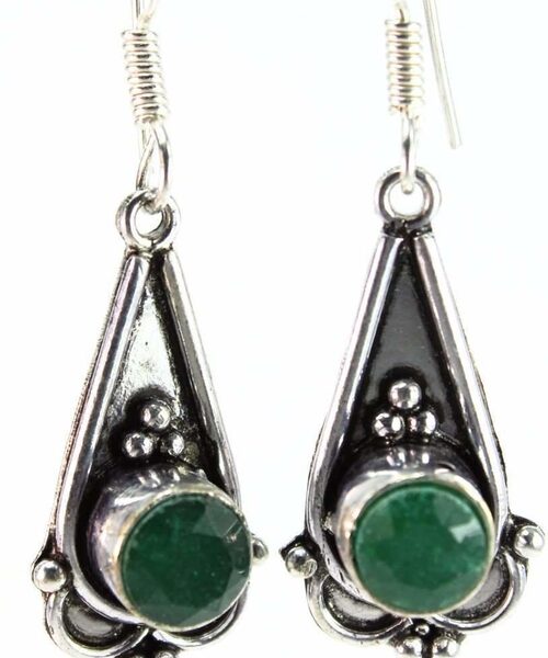Sparkling Green Cabochon Earrings