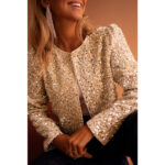 Women's Trendy Short Sequin Jacket – Sparkling Fashion Statement - Image 3