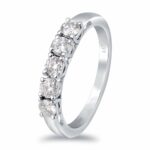 White Moissanite 5-Stone Ring Sterling Silver