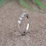 White Moissanite 5-Stone Ring Sterling Silver - Image 6