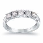 White Moissanite 5-Stone Ring Sterling Silver - Image 4