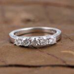 White Moissanite 5-Stone Ring Sterling Silver - Image 7