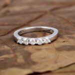 White Moissanite 5-Stone Ring Sterling Silver - Image 7