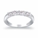 White Moissanite 5-Stone Ring Sterling Silver - Image 4