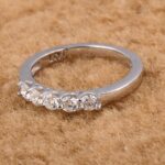 White Moissanite 5-Stone Ring Sterling Silver - Image 8