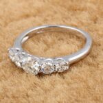 White Moissanite 5-Stone Ring Sterling Silver - Image 8