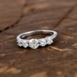 White Moissanite 5-Stone Ring Sterling Silver - Image 7