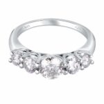 White Moissanite 5-Stone Ring Sterling Silver - Image 4