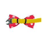 Valentines Day Paw Prints & Hearts Red Dog Bow Tie - Image 2