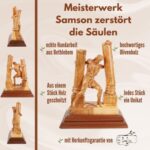 Handgeschnitzte Skulptur „Samson zerstört die Säulen“ – - Image 5