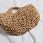 Summer Top Handle Semi Circle Straw Bag - Image 4