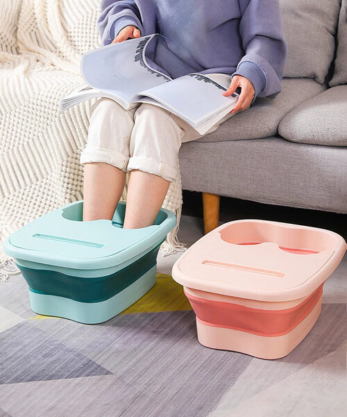 Foldable Footbath Massage Bucket Soaking Bucket Folding Basin Spa Foot