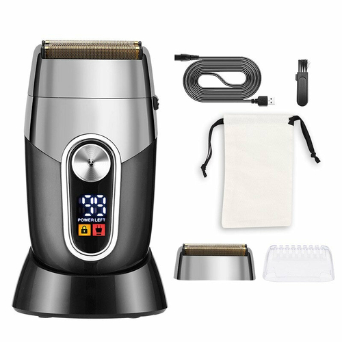 Powerful Electric Shaver for Men with Digital Display Base