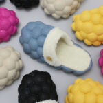 Non-slip Warm Cotton Bubble Home Slides Yellow/Pink/Black/Blue/Beige - Image 5
