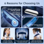 10000mAh Portable Neck Fan Mini Bladeless Silent Neckband Fan USB - Image 6