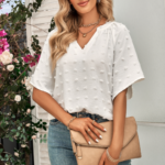Womens V Neck Batwing Summer Top - Image 4