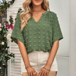 Womens V Neck Batwing Summer Top - Image 3