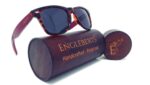 Red Bamboo Tortoise Framed Sunglasses With Wood Case, Artisan Engraved - Image 7