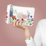 Floral Designed Zipped Clutch Bag - Image 4