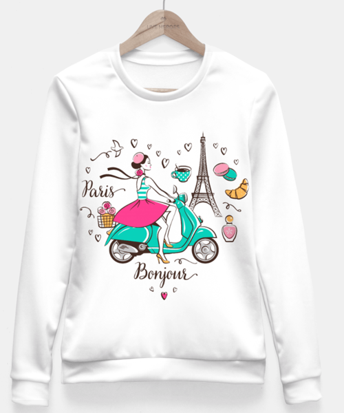 Bonjour, Paris Fitted Waist Sweater