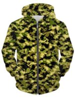 Camouflage UNISEX ZIP HOODIE - Image 2