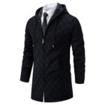 Men's Mid-length Sweater Fashion Casual Hooded Coat - Image 3