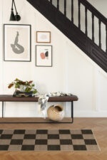 Checkerboard Soft Black Re-Jute Rug - Image 2