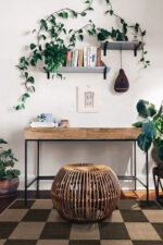 Checkerboard Soft Black Re-Jute Rug - Image 3