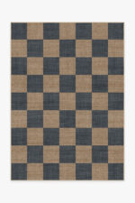 Checkerboard Soft Navy Re-Jute Rug - Image 4
