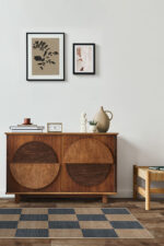 Checkerboard Soft Navy Re-Jute Rug - Image 2