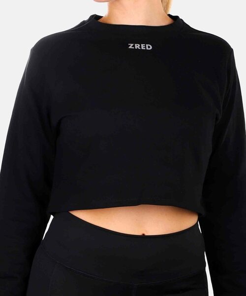 Crop Hoodie ICON - black - Damen