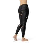 Womens Sports Stripes Black Leggings - Image 3