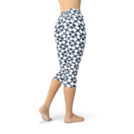 Womens Geometric Blue Tile Capri Leggings - Image 3