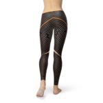 Womens Striped Lines Sports Brown Leggings - Image 3