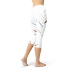 Womens White Stripes Capri Leggings - Image 3