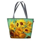 Sunflowers Shoulder Bag In Canvas Holiday Line Bertoni