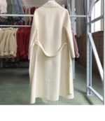 Women's Long Water Ripple Double-Sided Wool Coat – Elegant & Versatile - Image 5