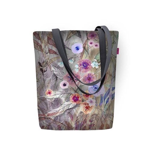 Primavera Shoulder Bag In Canvas Sunny Line Bertoni