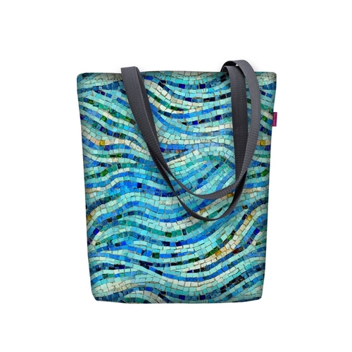 Mosaic Shoulder Bag In Canvas Sunny Line Bertoni