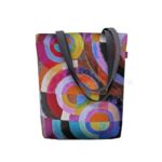 Circles Shoulder Bag In Canvas Sunny Line Bertoni
