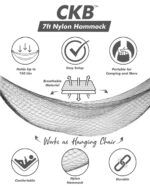 7ft Nylon Hammock - Portable and Easy to Set Up - Holds up to 220LBs - Image 3