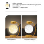 Portable Magnetic Levitation Moon Lamp LED Rotating Dangling Lamp - Image 4