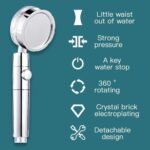 High Pressure Water Saving Spray Shower Head 360 Rotated Rainfall - Image 4