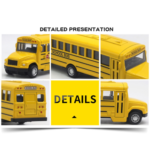 Alloy Inertial School Bus Model Car Model For Gifts Kids Boy Toys - Image 4
