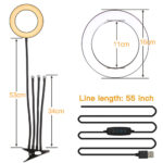 6" 4 in 1 Desktop Clip Light Set Selfie Ring Light - Image 5