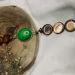 Handmade Natural Stone Bracelet – Green Turquoise & Brown beads - Image 2